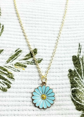 sasha traders Sky-Blue DFP Gold-plated Plated Alloy Chain Set