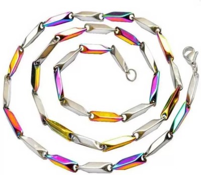 vien Multicolour Rice Design For Men & Boys Gold-plated, Silver Plated Stainless Steel Chain