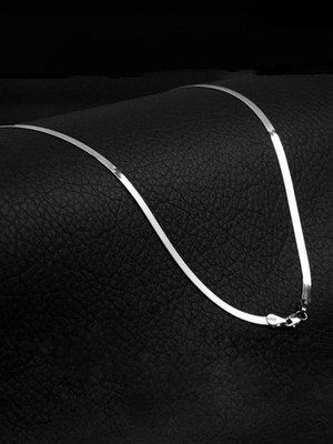 drakyjewels Anti Tarnish Plain Silk Design Silver Plated Stainless Steel Chain