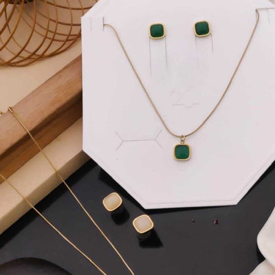 jyotigarments Gold-plated Plated Stainless Steel Necklace Set