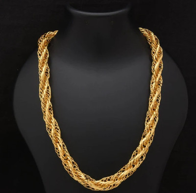 Feshimishi 1 gram High Quality Indian Polished “20” Inches Gold Chain for Men and boy Gold-plated Plated Alloy Chain