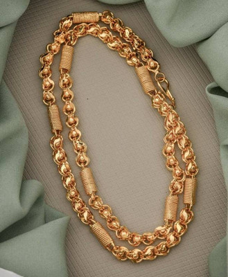 PENSHIMI 1 gram High Quality Indian Polished “20” Inches Gold Chain for Men and boy Gold-plated Plated Alloy Chain