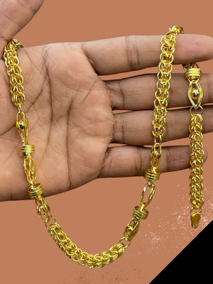 RKB SALES 1gm gold plated High Quality Indian Polished chain men Gold-plated Plated Alloy Chain