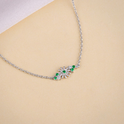 GIVA Zircon Rhodium Plated Sterling Silver Necklace