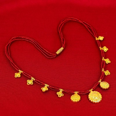 fashiontrend Women's Gold Plated Beaded Necklace For Women And Girls Beads Gold-plated Plated Alloy Necklace