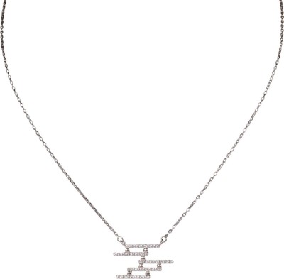 Silver Prism 92.5 Sterling Silver Rhodium Plated Chain Pendent For Women & Girls Rhodium Plated Sterling Silver Chain
