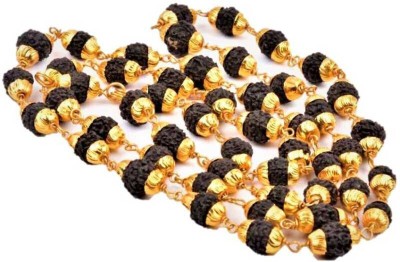 Coreenterprises black rudraksha Golden cup mala Gold-plated Plated Brass Chain Set