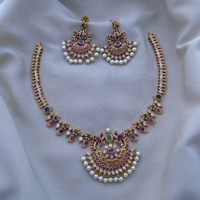 YIMBLI Brass Gold-plated Gold Jewellery Set(Pack of 1)