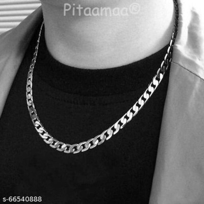 Pitaamaa Trendy Men SILVER SILVER Plated Chain (Pack-1)JN045 Silver Plated Brass Chain