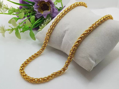Atulenterprises 1 gram High Quality Indian Polished Gold Plated GoldChain for Men and boy Gold-plated Plated Brass Chain