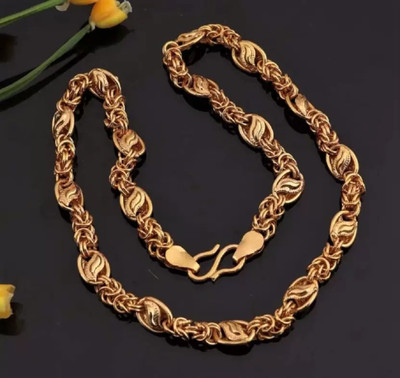 APPILASHI 1 gram High Quality Indian Polished “20” Inches Gold Chain for Men and boy Gold-plated Plated Copper Chain