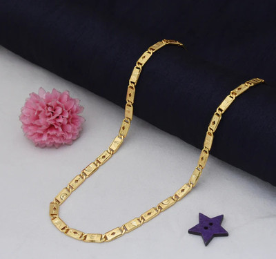 Ladosha 1 gram High Quality Indian Polished “20” Inches Gold Chain for Men and boy Gold-plated Plated Alloy Chain