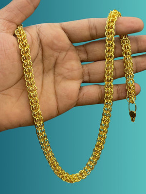 RKB SALES 1gm gold plated High Quality Indian Polished chain “20” Inch for men Gold-plated Plated Alloy Chain
