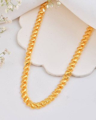 SECHAVISHA 1 gram High Quality Indian Polished “20” Inches Gold Chain for Men and boy Gold-plated Plated Alloy Chain
