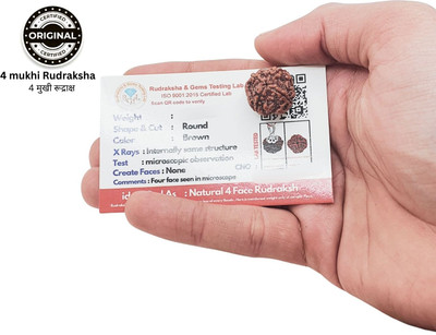 Astro Shop Imitation 4 Mukhi Nepali Rudraksha Pendant four Face Rudraksha Natural Bead Lab Certified Beads Wood Locket