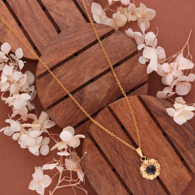 brado jewellery Gold Plated 22Inch Traditional Fashion Jewellery Pendant Chain for Women & Girls Crystal Gold-plated Plated Alloy Necklace