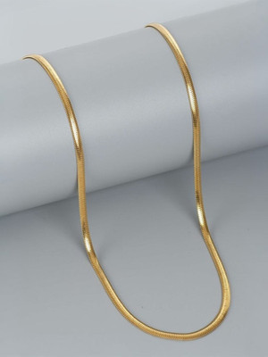 Nineteenth july Jewels 19th J Jewels -Stainless Steel 2mm Gold snack long Chain for men and women. Gold-plated Plated Stainless Steel Necklace