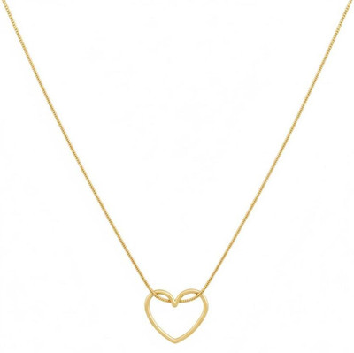 Sahelistyle Stylish Gold Plated Heart Shape Pendant Chain For Women,Lightweight Necklace Gold-plated Plated Stainless Steel Necklace