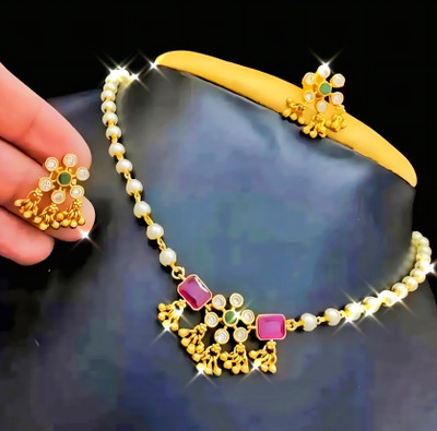 AARYA ENTERPRISES Dokiya 1 Gold-plated Plated Mother of Pearl Necklace