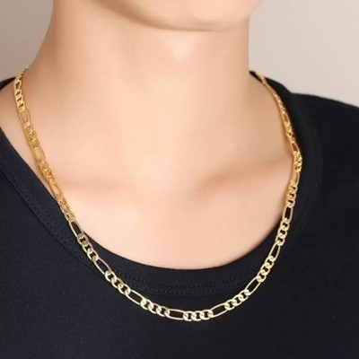 XAYIZ 1 gram High Quality Indian Polished “20” Inches Gold Chain for Men and boy Gold-plated Plated Alloy Chain