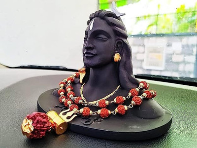 Exotique Religious Jewelry Lord Shiv Trishul Locket With Puchmukhi Rudraksha Mala Rudraksha Chain