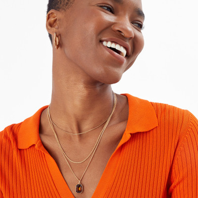 ACCESSORIZE LONDON Accessorize London Women's Orange Amber 3 Pack Chains & Gem Layered Necklace Alloy Necklace
