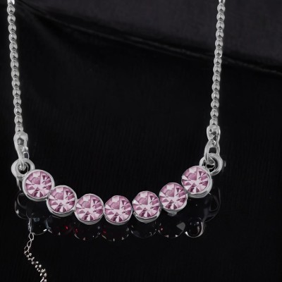 Jewelgenics Crystal Sterling Silver Plated Alloy Necklace