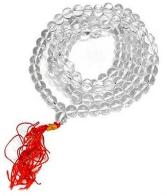 Yunay 108+1 Beads Sphatik Jaap Mala Diamond Cut For Pooja Crystal Stone Chain
