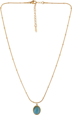 NEEVO N3VO Azure Droplet Necklace – Gold Finish Stainless Steel Necklace