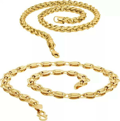 Sipradh JAYPURI & MAKODA 2COMBO Cubic Zirconia Gold-plated Plated Alloy Chain