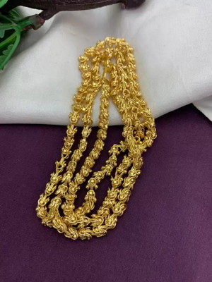 TULMISHA 1 gram High Quality Indian Polished “20” Inches Gold Chain for Men and boy Gold-plated Plated Copper Chain