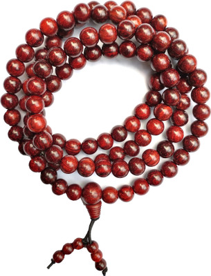 DIVINE SOUVENIRS Original Chandan 108 Beads Puja / Pooja Mala 8mm For Mens & Women Beads Wood Chain