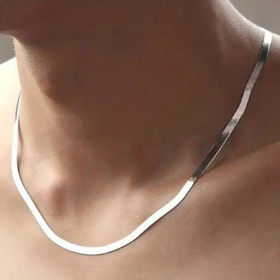 Saizen Silver plated Stainless Steel Snake Chain For Men And Boys Silver Plated Stainless Steel Chain