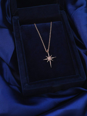 shivparv creation H. Rose Gold Pendant Locket Chain Cubic Zirconia Gold-plated Plated Alloy Chain
