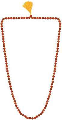 LETNIX Original 5 Mukhi Rudraksha Natural 9mm Beads Japa Mala 108 Beads Wood Chain Wood Chain Wood Chain Gold-plated Plated Wood Chain