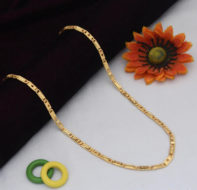 Honila 1 gram High Quality Indian Polished “20” Inches Gold Chain for Men and boy Gold-plated Plated Alloy Chain