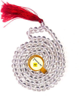 Just Devotional Original Sphatik Mala 108+1 Beads | Sphatik mala certified 108 beads Crystal Crystal Chain