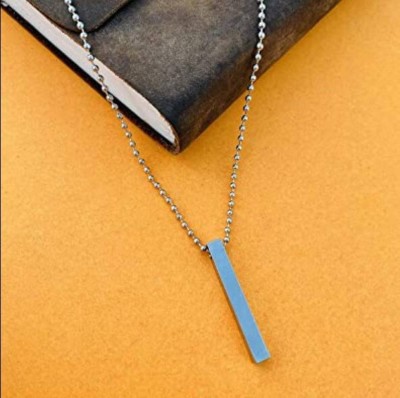 omaya jewels Stylish and Funky silver bar pendant chain for men Alloy Necklace