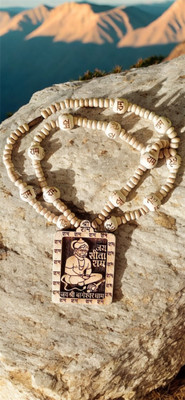 Shiv SRI BAGESHWAR DHAM Hanuman Pendant Tulasi Mala | SITARAM Tulsi | tulsi mala Wood Chain