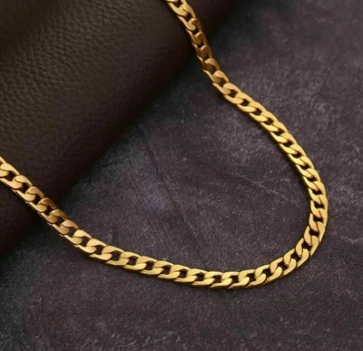 Vipunj Vedansh Enterprises Stylish Gold Plated Curb Link Chain Gold-plated Plated Brass Chain