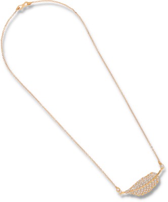 brado jewellery Brado Jewellery 1 Pendant Chain for Women and girls Diamond Gold-plated Plated Brass Necklace