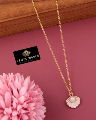 Jewel WORLD Gold-plated pendant necklace chain for women & girls Gold-plated Plated Alloy Chain