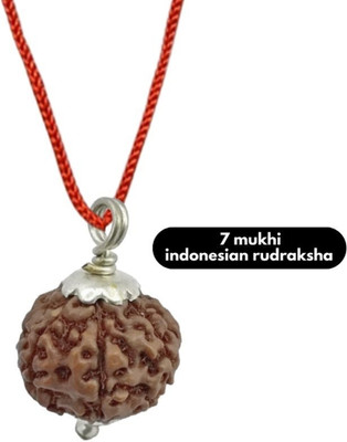 HAPPY CREATION 7 Mukhi rudraksha / 7 Face Rudraksha Pendant indonesian For Men and Women Wood