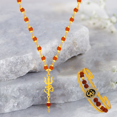 ShreejiHuf Rudraksha Gold-plated Multicolor Jewellery Set(Pack of 1)