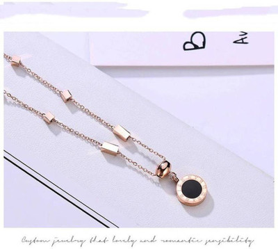 glowzi Glowzi Roman Necklace Chain For Girls Crystal Gold-plated Plated Brass Chain