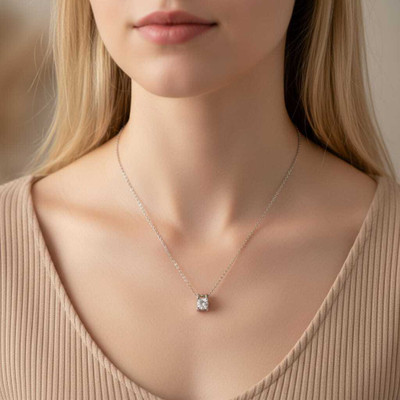 Sparqle Cubic Zirconia, Diamond Gold-plated Plated Stainless Steel Necklace