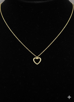 Sahelistyle Delicate Gold Plated Heart Pendant Necklace-Elegant Chain For Women & Girls Gold-plated Plated Stainless Steel Necklace