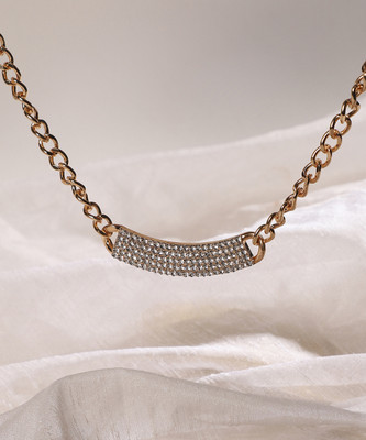 Dressberry Women's Crystal Cluster Chainlink Necklace Gold-plated Plated Alloy Necklace