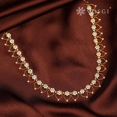 Vosgi Diamond Gold-plated Plated Brass Necklace