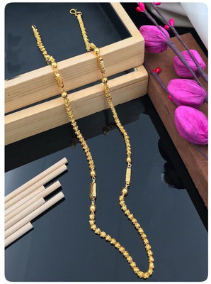 Dignify Jewels Copper Gold Plated 24 Inch Long chain For Women and Girls Diamond Gold-plated Plated Copper Chain